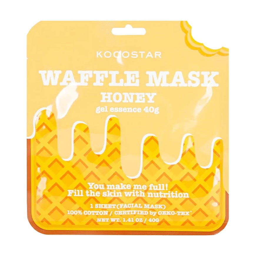 Живильна вафельна маска для обличчя Kocostar Waffle Mask, Honey, 38 г